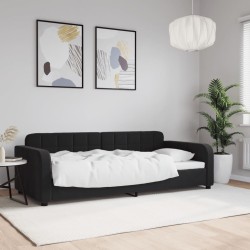 Lit de repos sans matelas noir 90x190 cm velours 