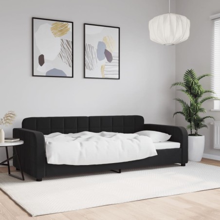 Lit de repos sans matelas noir 90x190 cm velours 