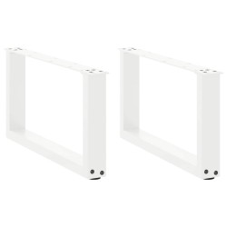 Pieds de table basse en U 2 pièces Blanc 60 x (30-31) cm Acier 
