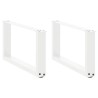 Pieds de table basse en U 2 pièces Blanc 60 x (30-31) cm Acier 