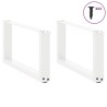 Pieds de table basse en U 2 pièces Blanc 60 x (30-31) cm Acier 