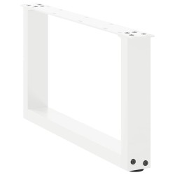 Pieds de table basse en U 2 pièces Blanc 60 x (30-31) cm Acier 