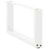 Pieds de table basse en U 2 pièces Blanc 60 x (30-31) cm Acier 