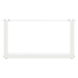 Pieds de table basse en U 2 pièces Blanc 60 x (30-31) cm Acier 
