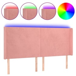 Tête de lit à LED Rose 163x16x118/128 cm Velours 