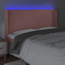 Tête de lit à LED Rose 163x16x118/128 cm Velours 