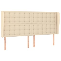 Tête de lit avec oreilles Crème 203x23x118/128 cm Tissu 