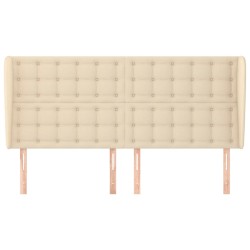 Tête de lit avec oreilles Crème 203x23x118/128 cm Tissu 