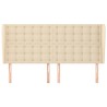 Tête de lit avec oreilles Crème 203x23x118/128 cm Tissu 