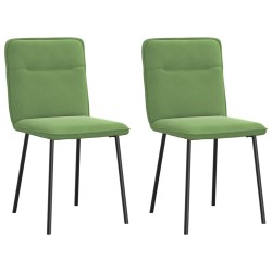 Chaises à manger lot de 2 Vert clair Velours 