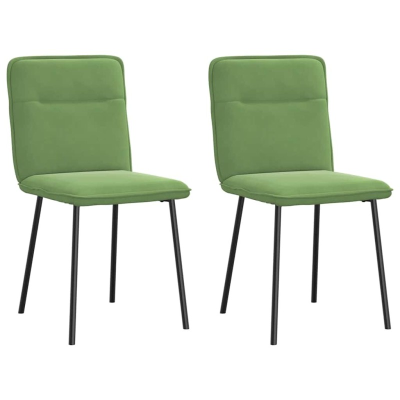 Chaises à manger lot de 2 Vert clair Velours 