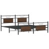 Cadre de lit en métal sans matelas chêne marron 183x213 cm 
