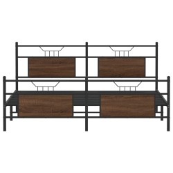 Cadre de lit en métal sans matelas chêne marron 183x213 cm 