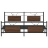Cadre de lit en métal sans matelas chêne marron 183x213 cm 