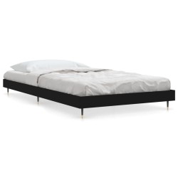 Cadre de lit sans matelas noir 90x200 cm bois d'ingénierie 