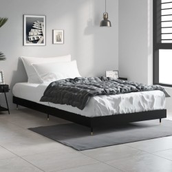 Cadre de lit sans matelas noir 90x200 cm bois d'ingénierie 