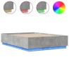 Cadre de lit avec LED sans matelas gris béton 150x200 cm 
