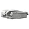Cadre de lit avec LED sans matelas gris béton 150x200 cm 