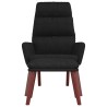 Chaise de relaxation avec tabouret Noir Tissu 