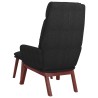Chaise de relaxation avec tabouret Noir Tissu 