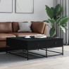 Table basse noir 100x99x40 cm bois d'ingénierie 