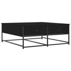 Table basse noir 100x99x40 cm bois d'ingénierie 