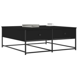 Table basse noir 100x99x40 cm bois d'ingénierie 