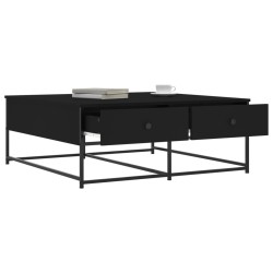 Table basse noir 100x99x40 cm bois d'ingénierie 