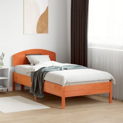 Cadre de lit sans matelas cire marron 90x190 cm bois pin massif 