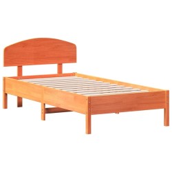 Cadre de lit sans matelas cire marron 90x190 cm bois pin massif 