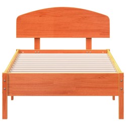 Cadre de lit sans matelas cire marron 90x190 cm bois pin massif 