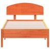 Cadre de lit sans matelas cire marron 90x190 cm bois pin massif 