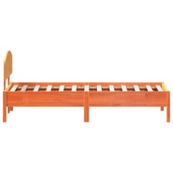 Cadre de lit sans matelas cire marron 90x190 cm bois pin massif 