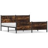 Cadre de lit en métal sans matelas chêne fumé 200x200 cm 