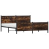 Cadre de lit en métal sans matelas chêne fumé 200x200 cm 