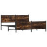 Cadre de lit en métal sans matelas chêne fumé 200x200 cm 