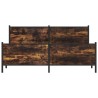 Cadre de lit en métal sans matelas chêne fumé 200x200 cm 