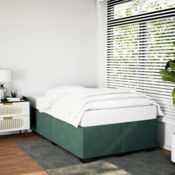 Cadre de lit sans matelas vert foncé 120x190 cm velours 