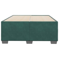 Cadre de lit sans matelas vert foncé 120x190 cm velours 