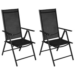 Mobilier de bistro 3 pcs Aluminium et textilène Noir 