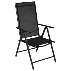 Mobilier de bistro 3 pcs Aluminium et textilène Noir 