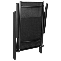 Mobilier de bistro 3 pcs Aluminium et textilène Noir 
