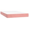 Matelas de lit à ressorts ensachés rose 120x210x20 cm velours 