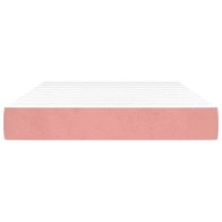 Matelas de lit à ressorts ensachés rose 120x210x20 cm velours 
