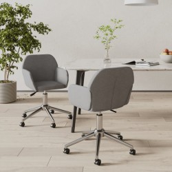 Chaises pivotantes à manger lot de 2 Gris clair Tissu 