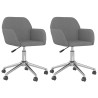 Chaises pivotantes à manger lot de 2 Gris clair Tissu 