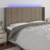 Tête de lit à LED Taupe 203x16x118/128 cm Tissu 