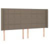 Tête de lit à LED Taupe 203x16x118/128 cm Tissu 
