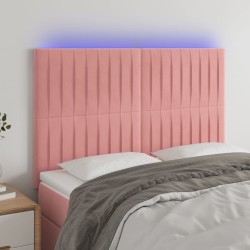 Tête de lit à LED Rose 144x5x118/128 cm Velours 