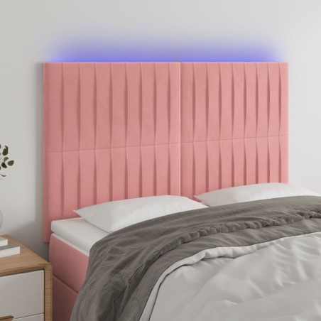 Tête de lit à LED Rose 144x5x118/128 cm Velours 